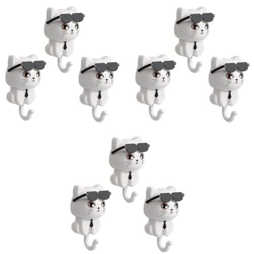 HASTHIP® 9PCS Cat Wall Hooks PVC Cartoon Tail Adhesive Towel Home Decor Utility for Kitchen Wardrobe Door Bathroom HASTHIP® 9PCS Cat Wall Hooks PVC Cartoon Tail Adhesive Towel Home Decor Utility for Kitchen Wardrobe Door Bathroom